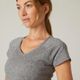 Tee shirt 500 slim gym women black, pp Cinza GG