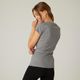 Tee shirt 500 slim gym women black, pp Cinza GG