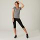 Tee shirt 500 slim gym women black, pp Cinza GG