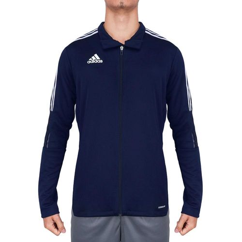 Jaqueta Adidas Tiro 21 Marinho e Branco Menor preço em Jaqueta Adidas Tiro 21 Marinho e Branco
