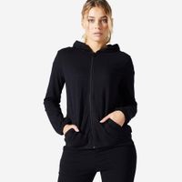 Casaco feminino de Ginástica e Pilates Hoodie 100, UNICA, PP