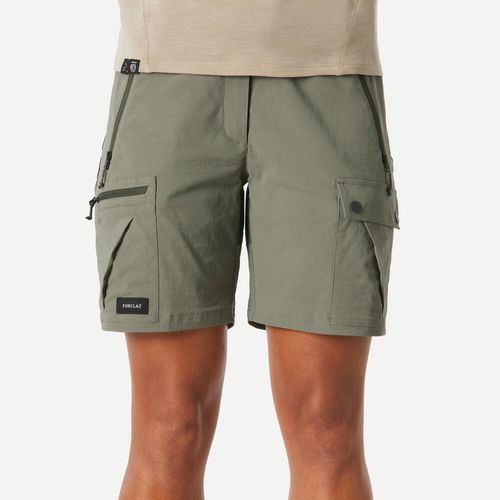 Short Feminino de Trekking M500 Forclaz, caqui, 36