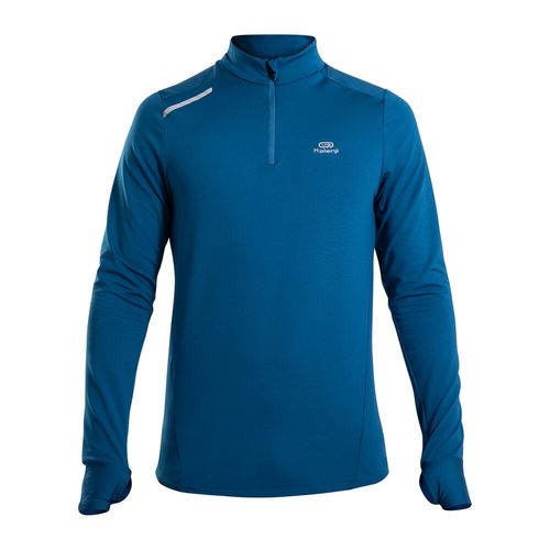 Blusa de corrida Masculina Warm 100, azul, M