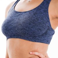 *top seamless basico cinza mescla, l Azul G