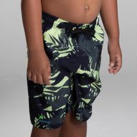 Bermuda Infantil de Surf 100, verdeclaro, 8 ANOS