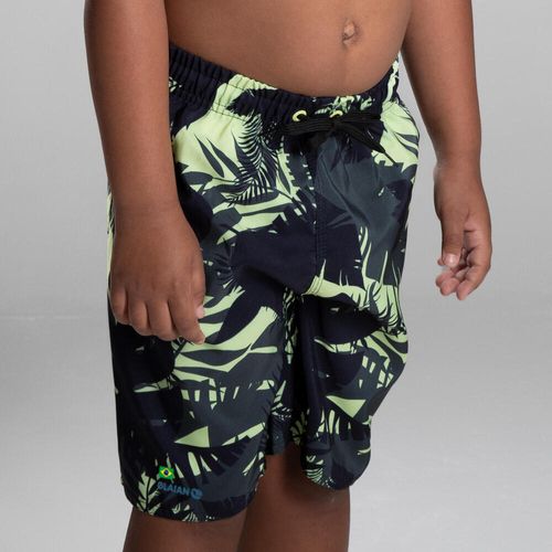 Bermuda Infantil de Surf 100, verdeclaro, 8 ANOS
