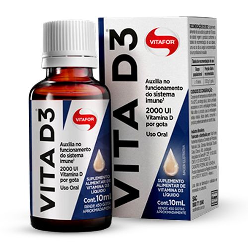 Kit 5 Vita D3 Vitamina D 2000ui Vitafor 10ml em Gotas Decathlon