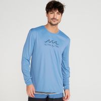 Camiseta Masculina de Surf e Bodyboard Proteção UV50+ Olaian, azul, GG