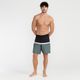 Bermuda Masculina de Surf Bolso com Zíper e Cintura Plana 18\" Olaian, verde-listrado, P
