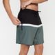 Bermuda Masculina de Surf Bolso com Zíper e Cintura Plana 18\" Olaian, verde-listrado, P