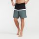 Bermuda Masculina de Surf Bolso com Zíper e Cintura Plana 18\" Olaian, verde-listrado, P