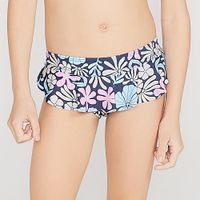 Biquini Infantil de Surf Calcinha Babado Olain, azul-floral, 3-4 ANOS