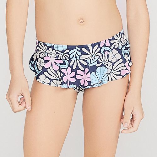 Biquini Infantil de Surf Calcinha Babado Olain, azul-floral, 9-10 ANOS