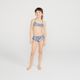 Biquini Infantil de Surf Calcinha Babado Olain, azul-floral, 9-10 ANOS