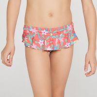 Biquini Infantil de Surf Calcinha Babado Olain, rosa-estampado, 3-4 ANOS