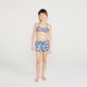 Short Infantil de Surf E Bodyboard Olaian, azul-floral, 3-4 ANOS