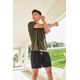 Camiseta masculina de Treino Cardio 100, caqui, 3G