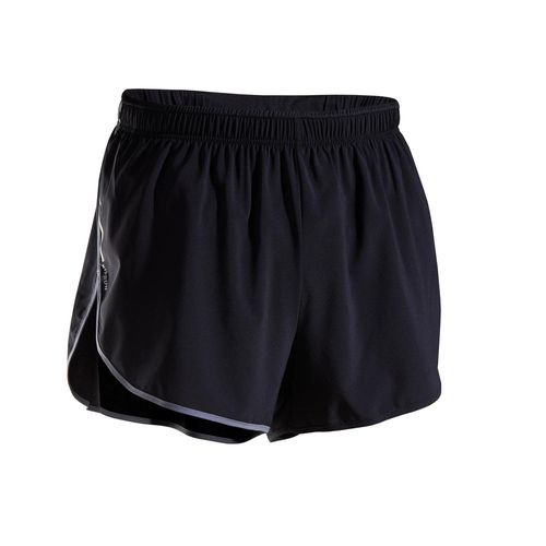 KIPRUN SHORT SPLIT BLACK GREY, 2XL