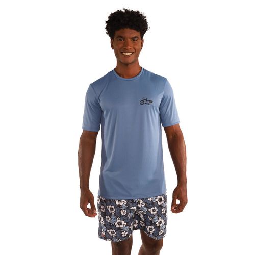 Camiseta Masculina de Surf e Bodyboard Proteção UV50+ Olaian, azul, 3G