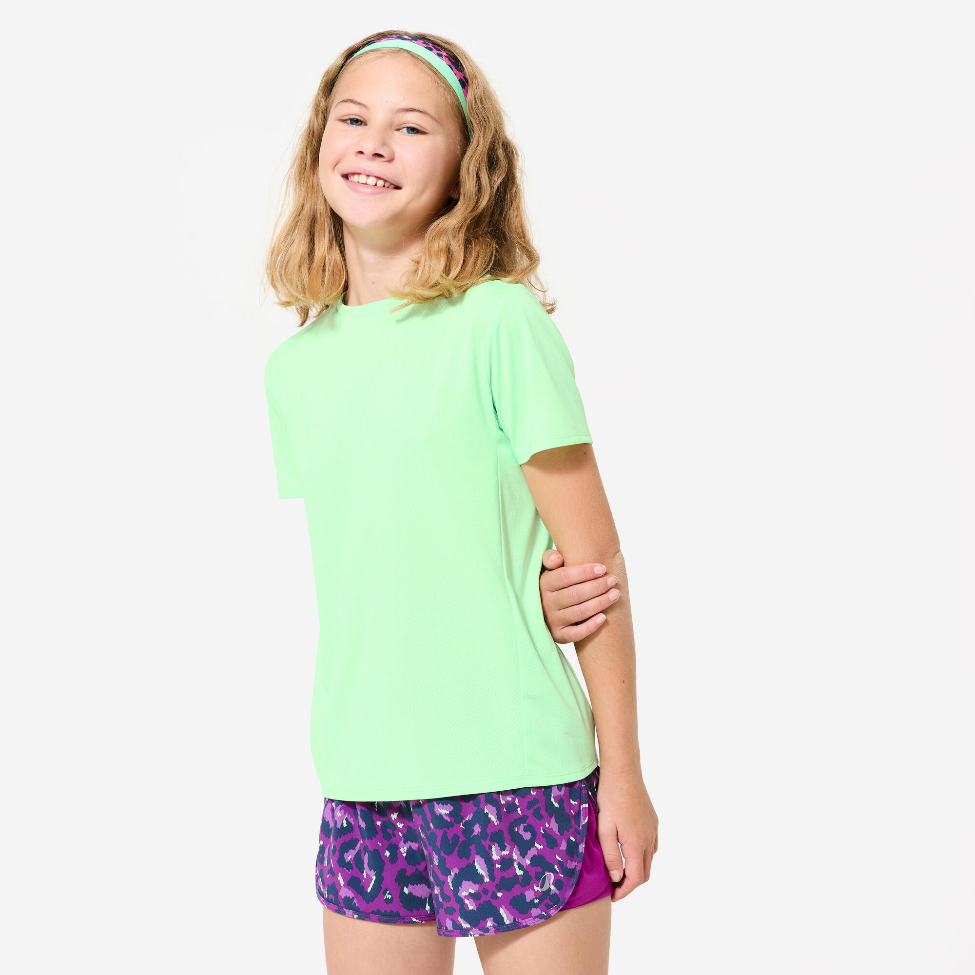 Camiseta Infantil Run Dry Kalenji Verde