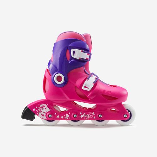 Patins Infantil Play 3 Oxelo, rosa, 32/34 BR