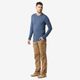 Travel 100 wool m ls t-shirt kakhi, xl Azul 4G