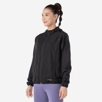 Jacket run wind 100 w whi, uk 16 / eu xl Preto-fumê PP