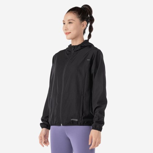 Jacket run wind 100 w whi, uk 16 / eu xl Preto-fumê PP