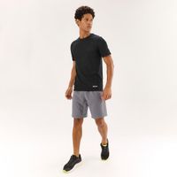 Camiseta de corrida masculina seca e respirável, preta, 3G