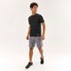 Camiseta de corrida masculina seca e respirável, preta, 3G