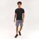 Camiseta de corrida masculina seca e respirável, preta, 3G