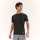 Camiseta de corrida masculina seca e respirável, preta, 3G