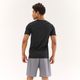 Camiseta de corrida masculina seca e respirável, preta, 3G