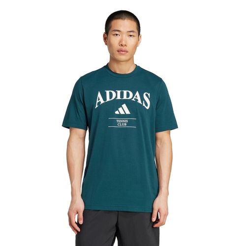 Camiseta Masculina de Tennis Adidas, verde-escuro, G