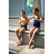 Maiô Feminino de Natação 500 Nabaiji, azul-aço, 5-6 ANOS