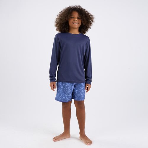 Camiseta Infantil de Surf Proteção UV50+ Tribord, azul, 4 ANOS