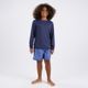 Camiseta Infantil de Surf Proteção UV50+ Tribord, azul, 4 ANOS