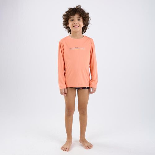 Camiseta Infantil de Surf Proteção UV50+ Olaian, laranja, 4 Anos