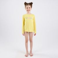 Camiseta Infantil de Surf Proteção UV50+ Olaian, amarela, 4 Anos