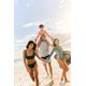 Top Feminino de Surf Fino 100 Tribord Azul, verde, 3G