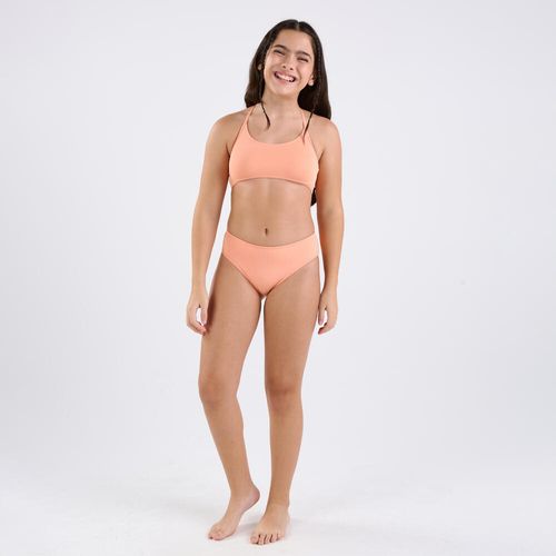 Calcinha de Biquíni Infantil de Surf Cintura Alta Tribord, laranja, 14 Anos