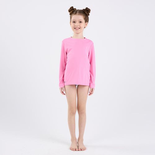Camiseta Infantil de Surf Proteção UV50+ Tribord, rosa, 4 ANOS
