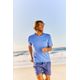 Camiseta Masculina de Surf UV FPU50+ 100 Olaian, azul, 3G