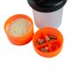 Shaker 400ml 3em1 com Dose Extra Laranja, preto-laranja, UNICO