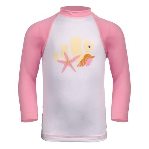 Camiseta Infantl de Natação FPUV50+ Fish Tribord, rosa, 12 MESES