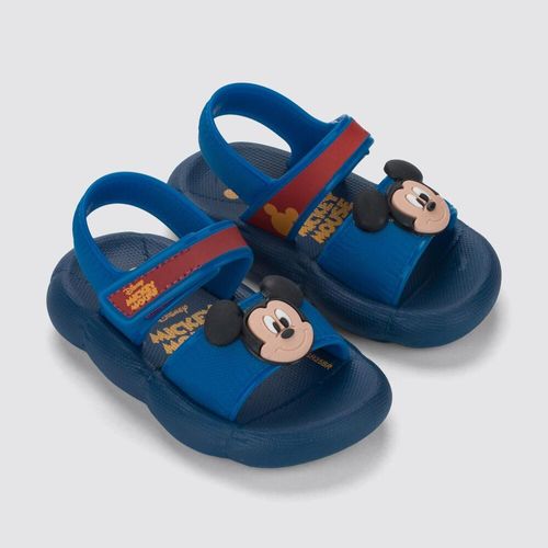 Sandália de Bebê Mickey Disney Pump Puff Grendene, azul 22 BR