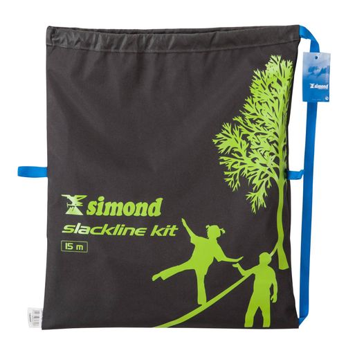 Kit Slackline com Bolsa 15M - Verde - SLACKLINE 15M ATÉ 150KG, SIMOND, VERDE