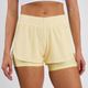 Shorts Feminino 2 em 1 de Treino 120 Domyos Amarelo, G
