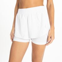 Shorts Feminino 2 em 1 de Treino 120 Domyos Branco, G