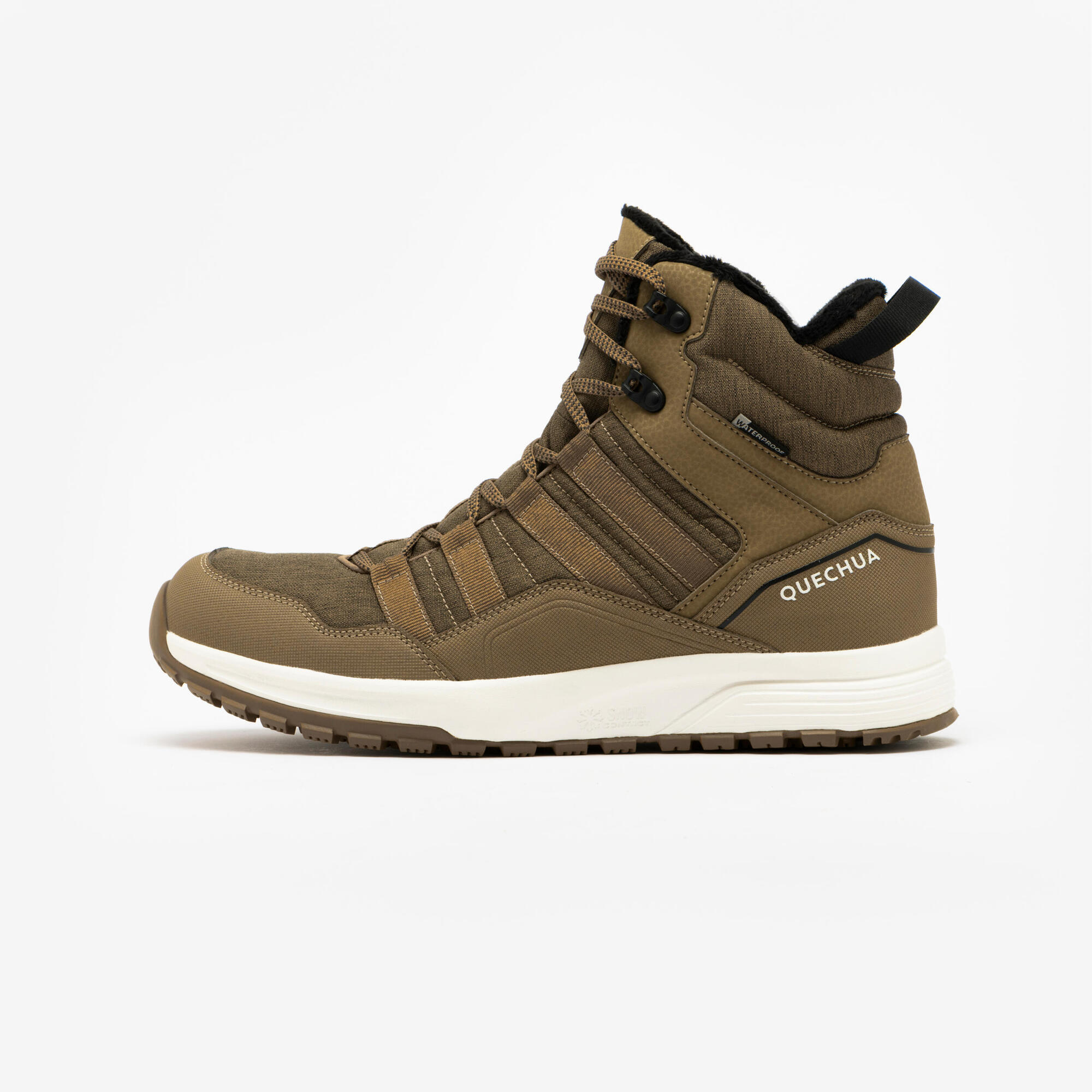 Botas de caminhada quentes e à prova d'água para homens, NH500 Mid marrom